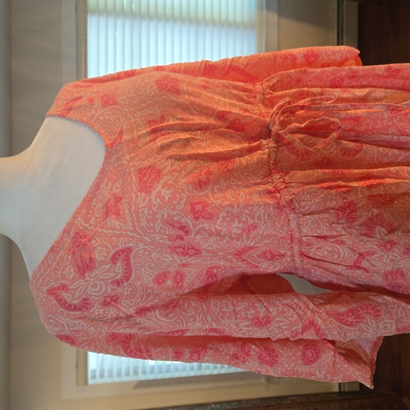 Torrid Womens Plus Size Bell Sleeve Drawstring Dress Pink Size 18 2X - Picture 2 of 8